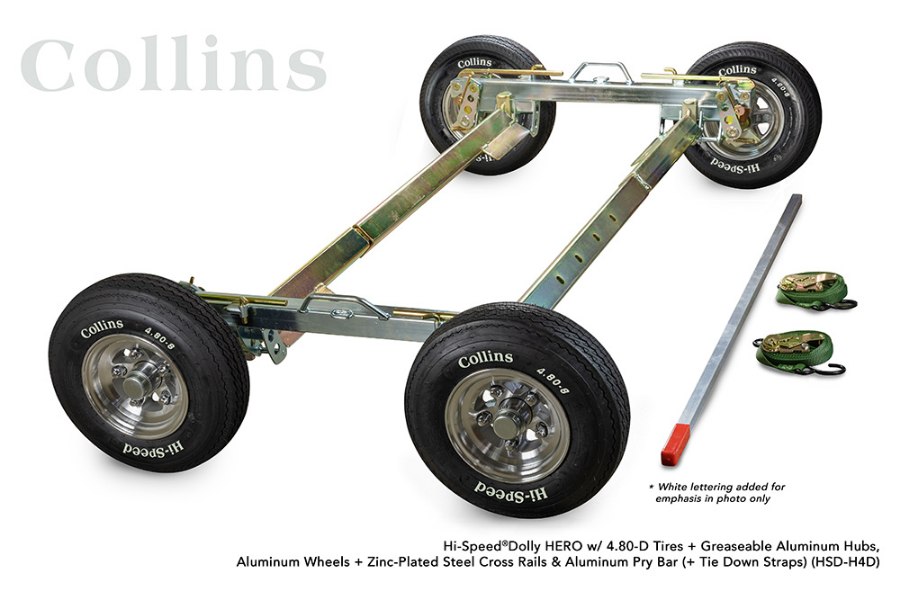Picture of Collins Hi-Speed Dolly HERO Zinc Plated Aluminum Cross Rails & Aluminum Diamond Cut Wheel