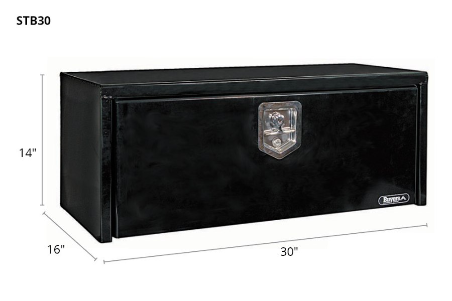 Picture of Buyers Black Steel Compact Single T-Handle Latch Underbody Toolbox