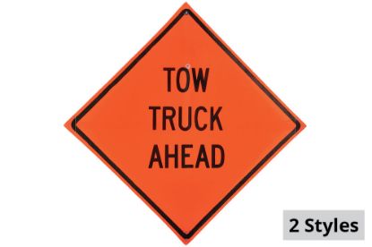 Picture of Sign and Safety Equipment 36" Orange "Tow Truck Ahead" Roll-Up Sign