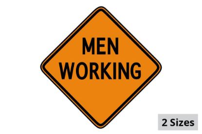 Picture of Sign and Safety Equipment Orange "Men Working" Roll-Up Sign