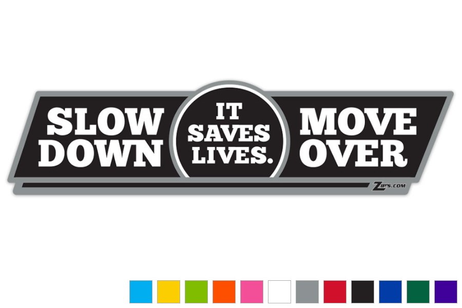 Picture of Zip's Reflective Vinyl Pylon Decal - Slow Down Move Over It Saves Lives