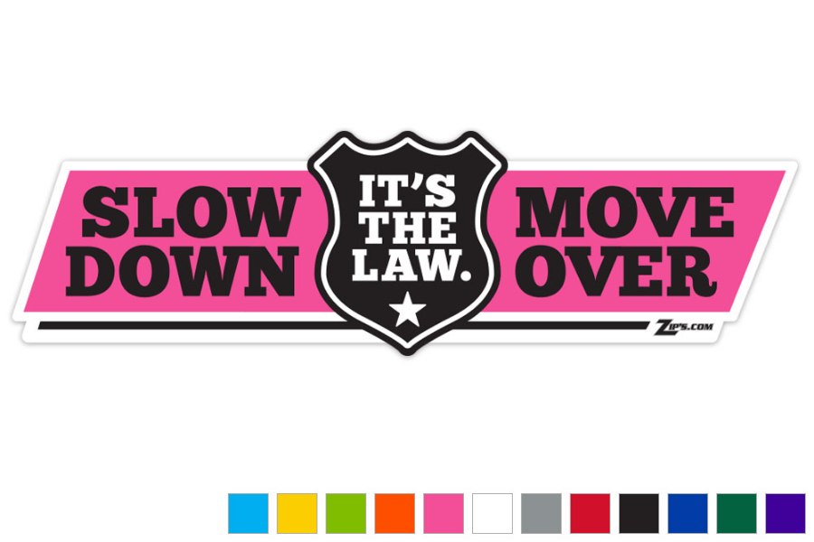 Picture of Zip's Reflective Vinyl Pylon Decal - Slow Down Move Over It's The Law