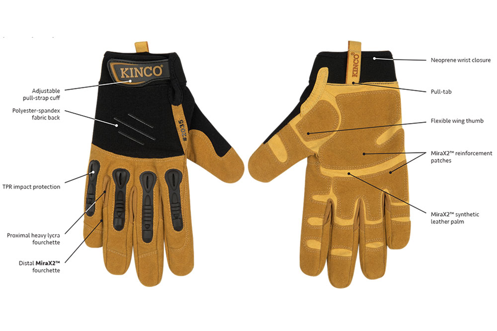 Picture of KincoPro Unlined Foreman Synthetic Gloves with Pull-Strap