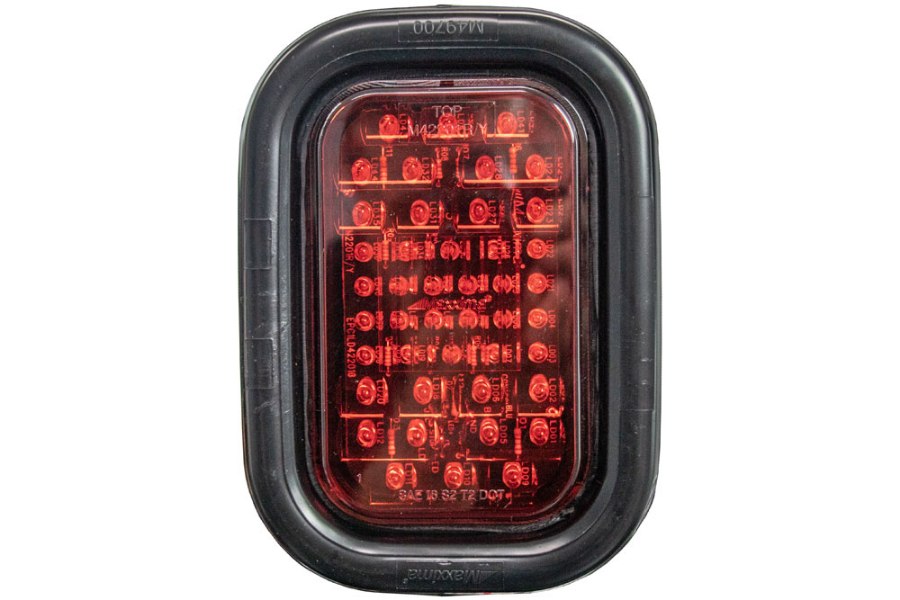 Picture of MAXXIMA 10 LED Rectangular S/T/T Light w/ Short Wire and Grommet, Red Lens