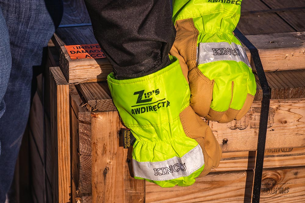 Picture of Zip's Hi-Vis Insulated Pigskin Reflective Gloves