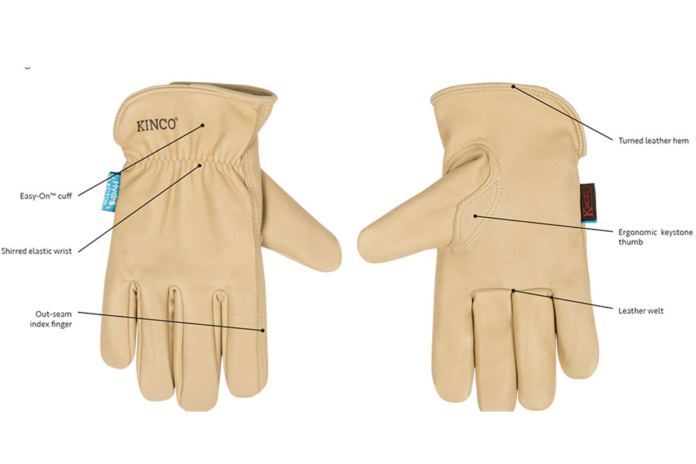 Picture of Kinco HydroFlector Lined Water-Resistant Grain Cowhide Driver Gloves