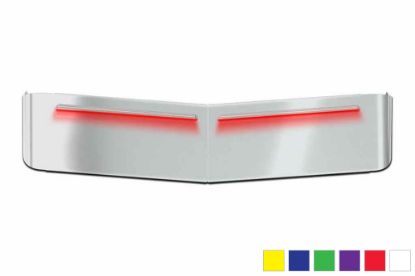 Picture of Trux 13" Post Mount Louvered "Glow Trim" Curved Glass Sun Visor - Kenworth