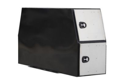 Picture of Buyers Black Steel Backpack Truck Box w/Stainless Steel Door and Flat Floor