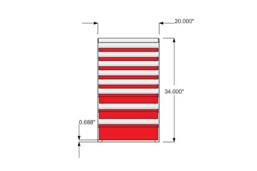 Picture of CTech 8 Drawer Red Toolbox Systems