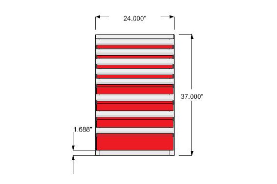 Picture of CTech 8 Drawer Red Toolbox Systems