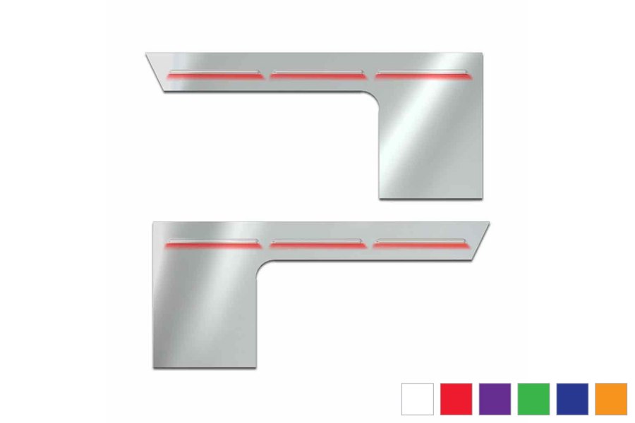 Picture of Trux 6" Face Louvered "Glow Trim" Cab and Cowl Panels - Peterbilt 379
