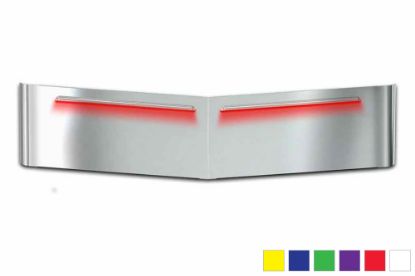 Picture of Trux 14" High/Low Roof Louvered "Glow Trim" Sun Visor - Peterbilt