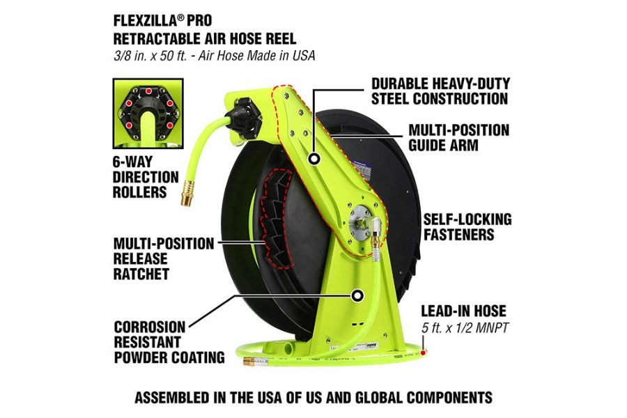 Picture of Flexzilla Pro Open Face, Single Arm Air Hose Reels