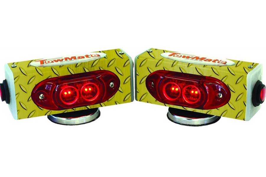 Picture of Towmate Wireless LED Tow Lights, Pair, Yellow Diamond Plate