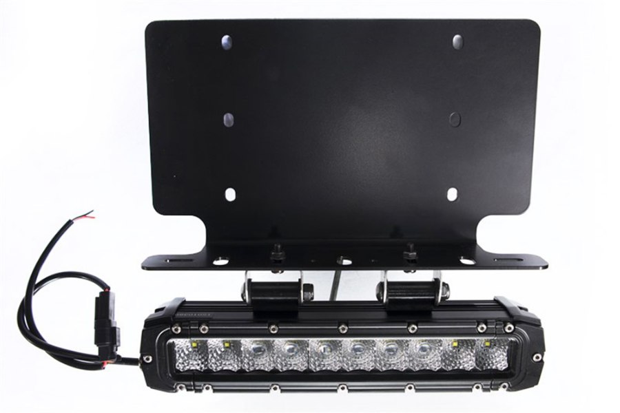 Picture of US License Plate Bracket w/ (1) 10in Stealth Light Bar w/ 2 Bottom Mounts