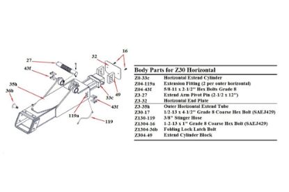 Picture of Zacklift Extend Arm Pivot Pin 2 1/2" x 12"