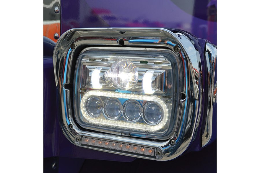 Picture of Trux LED Projection Headlight w/ Auxiliary Halo Oblong - Combonation High/Low
Beam