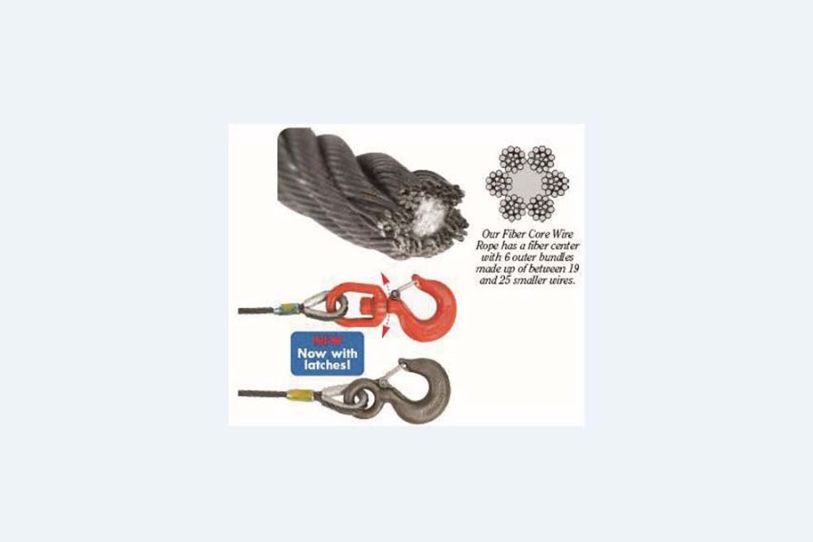 Picture of Lift-All Domestic Fiber Core Wire Rope - Swivel Hook and Latch