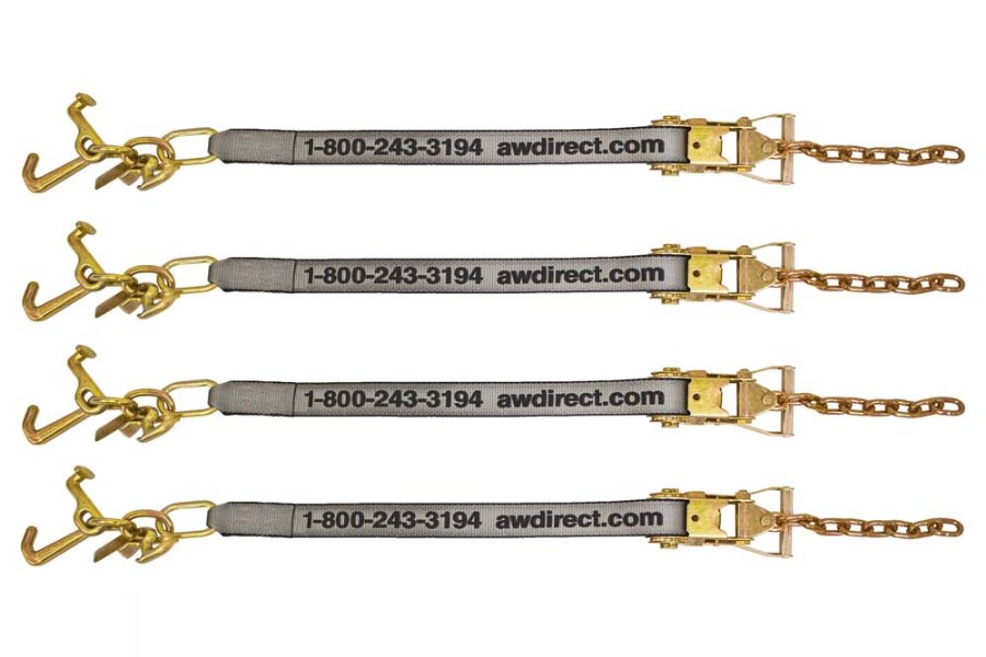 AW Direct Tow Pro 4Point TieDown w/ Cluster and Wide HandledRatchets