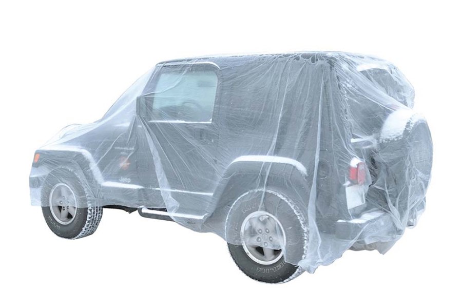 Picture of Slip-n-Grip Disposable Plastic Car Covers, Roll of 30