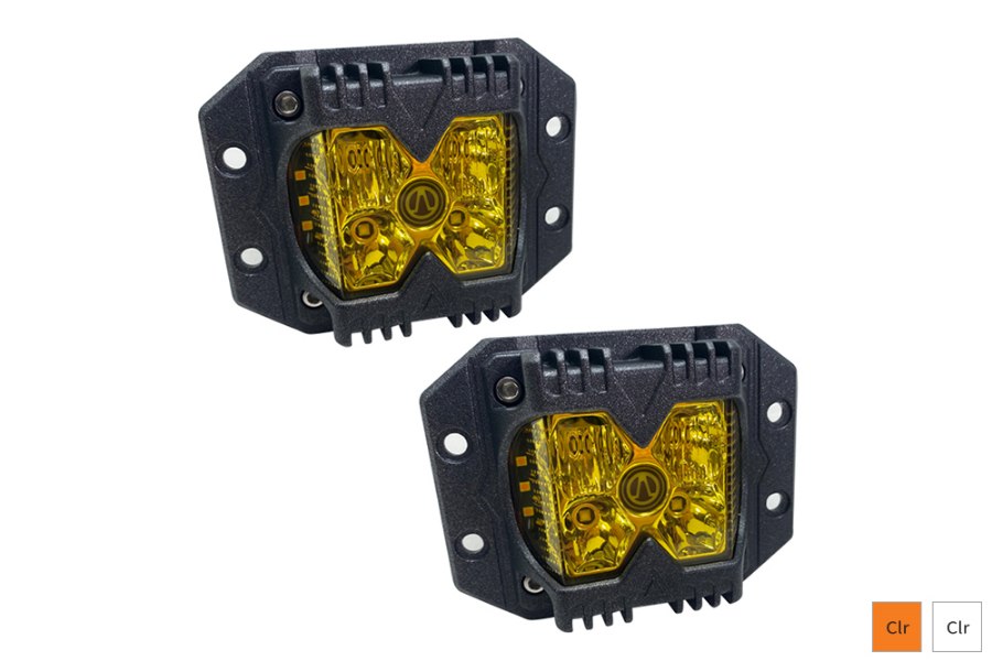 Picture of Race Sport Auxiliary LED Flush Mount Light w/ Amber Side Strobe Lights