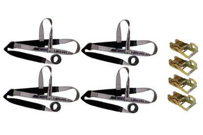 Picture of AW Direct 4-Point Tie-Down Kit, Basket Straps and Ratchets with Snap Hooks