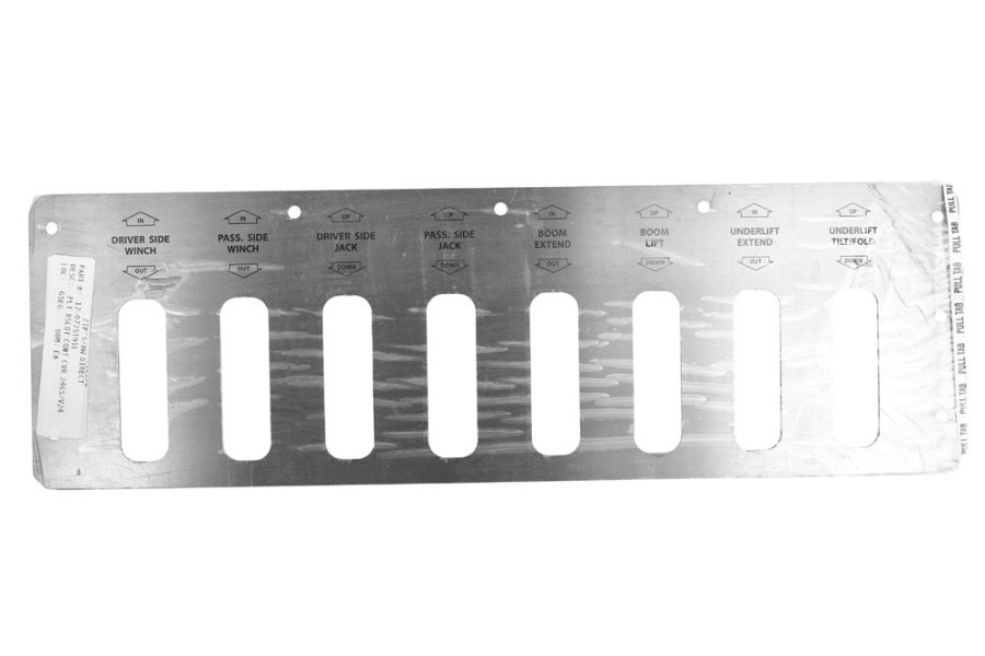 Picture of Control Left Side Plate Cover Low Side Wreckers w/ 8 Controls Century 2465 / 3212 and V24 / V30