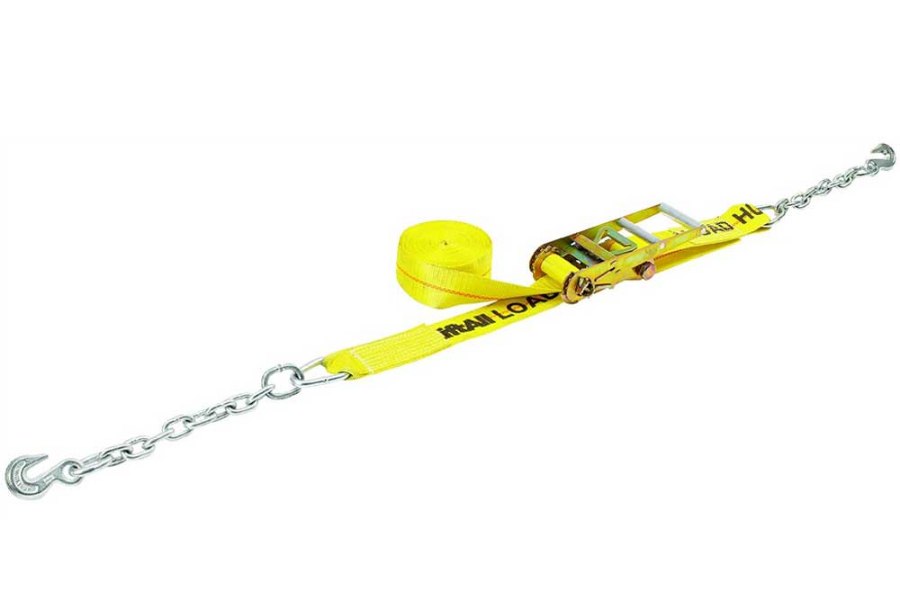 Picture of Lift-All 3" Cargo Strap Ratchet Tie-Down with Chain and Long Handle Ratchet