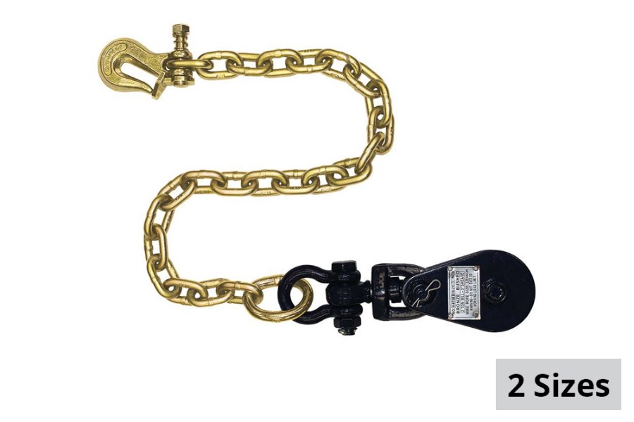 Picture of B/A Products Snatch Blocks w/ Chain and Twist Lock Grab Hook