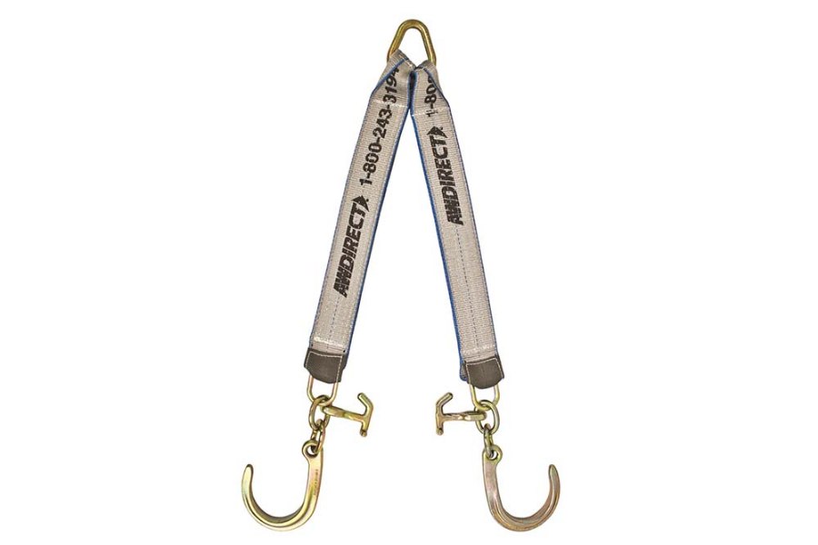 Picture of AW Direct Tow ProV-Strap with 8" J-Hooks and Hammerhead T/J Combo Hooks, 24"L