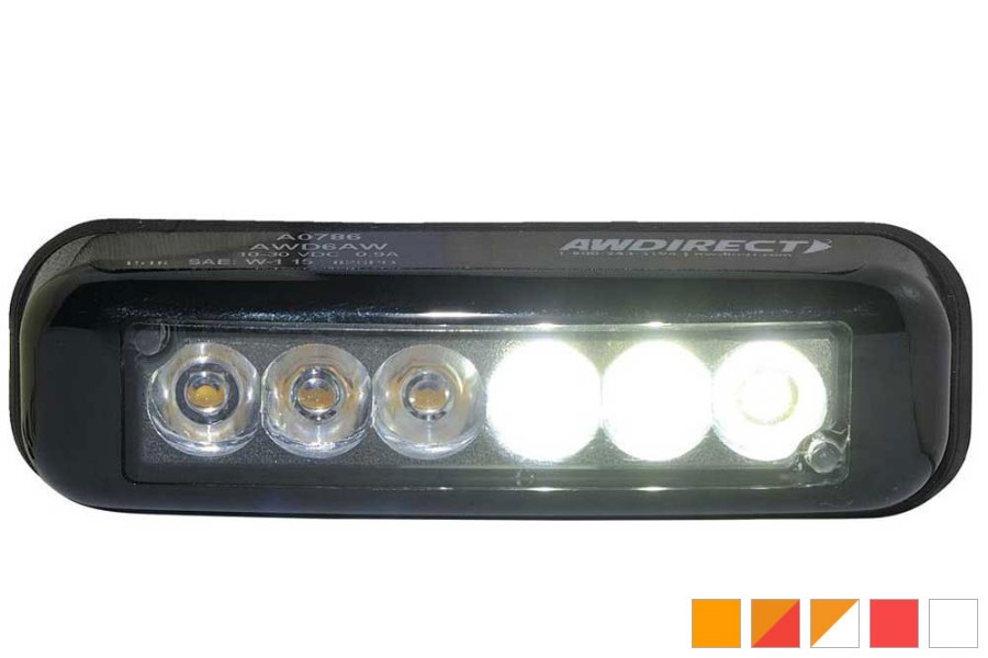 Picture of AW Direct Thinline 6-LED Warning Light, Amber/White