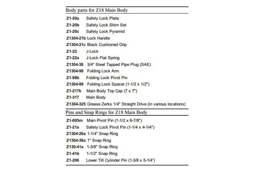 Picture of Zacklift Z18 Folding Lock Pivot Pin