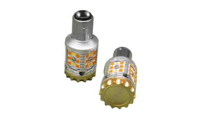 Picture of Race Sport 1157 (BAY15D) NO-RAPID FLASH Canbus Turn signal LED Bulbs -
Switchback version in White / Amber 9v-30v 1860lumens Epistar 3030 (Sold as
Pair)