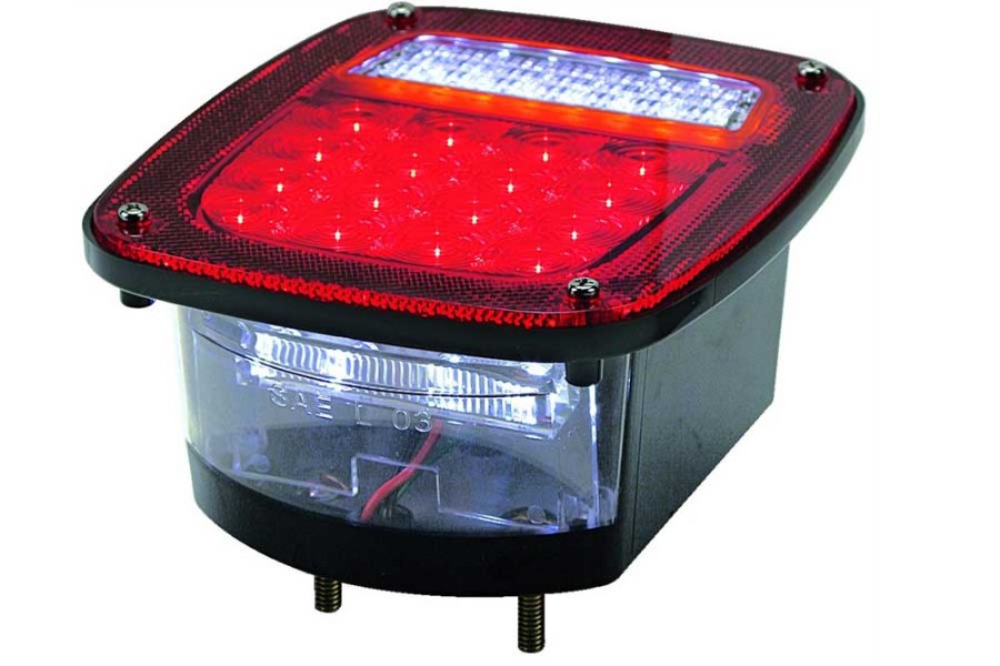 Picture of LED Jeep Style Light w/License Plate Lamp, 6"W x 7"H x 3"D

