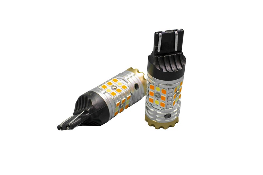 Picture of Race Sport 7443 NO-RAPID FLASH Canbus Turn signal LED Bulbs -White/Amber (Sold as Pair)