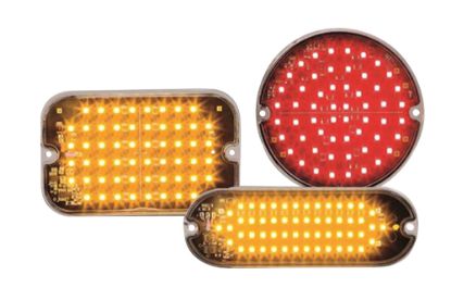 Picture of AW Direct Surface Mount LED Flashing Warning Light, Rectangular Light, 5"L x 3-1/2"H, Red Lens