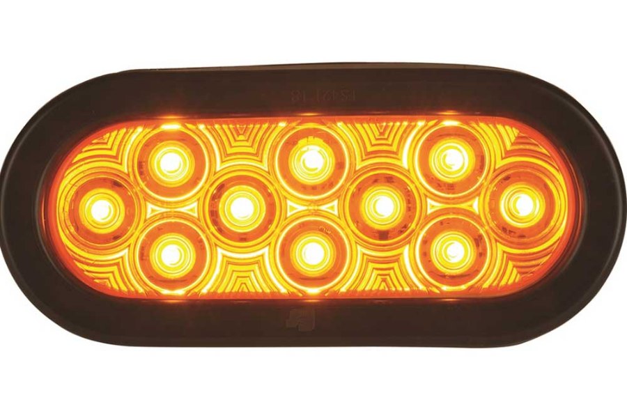 Picture of FEDERAL SIGNAL SignalTech 6-1/2" Oval LED Flashing Warning Light Kit, Amber