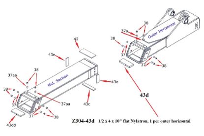 Picture of Zacklift Flat Nylatron Wear Pad 1/2" x 4" x 10"