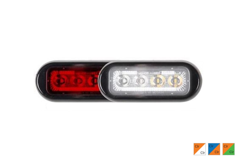 Picture of Maxxima 8 LED Rectangular Surface Mount Warning Clear Lens