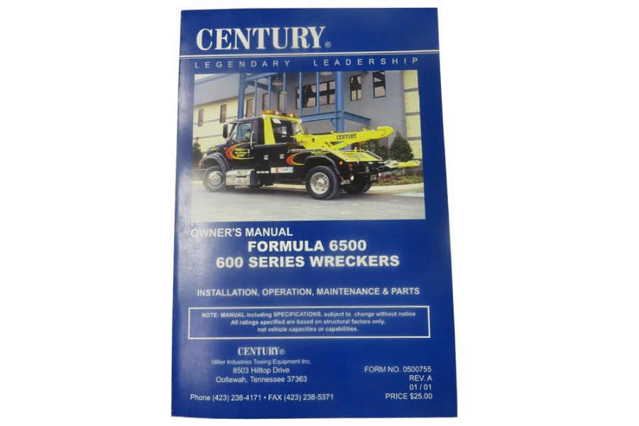 Picture of Century F6500 \ 600 Series Wreckers Owner's Manual