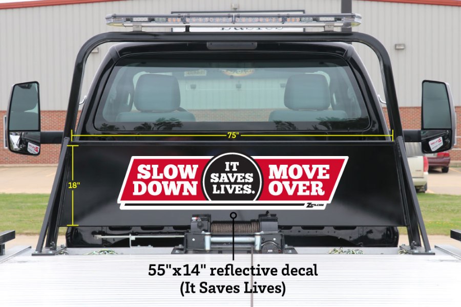 Picture of Zip's Reflective Vinyl Pylon Decal - Slow Down Move Over It Saves Lives