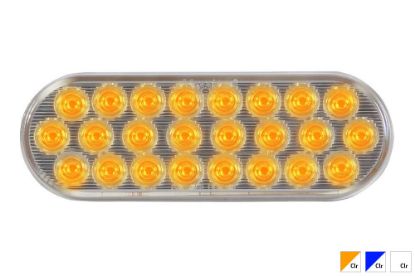 Picture of Maxxima Warning Light w/ Clear Lens 6" Oval Ultra Thin 24 LEDs
