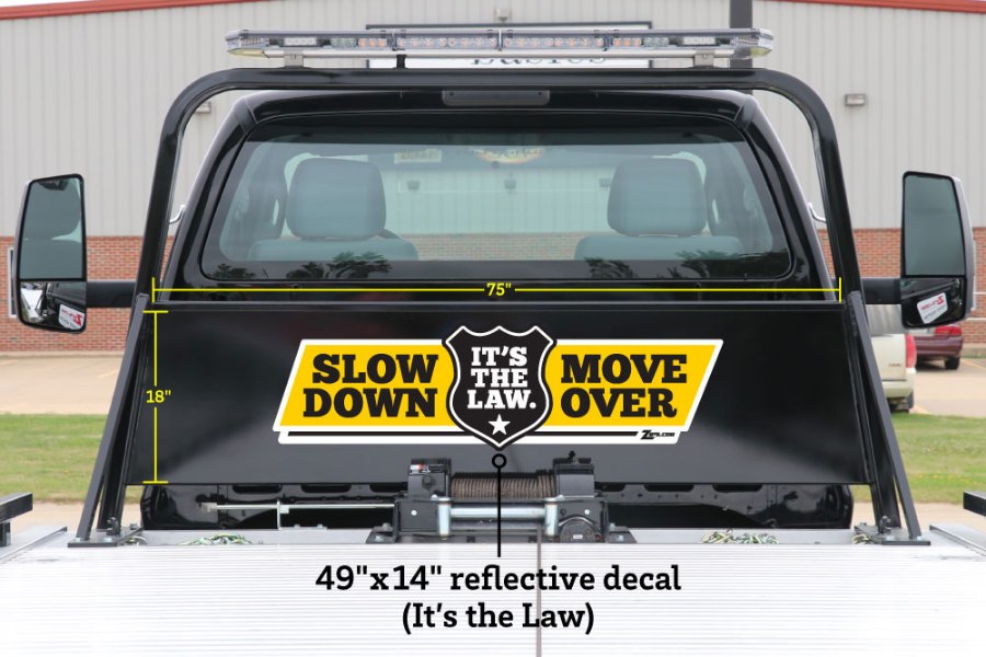 Picture of Zip's Reflective Vinyl Pylon Decal - Slow Down Move Over It's The Law