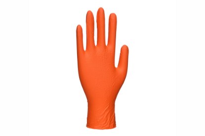 Picture of Portwest Heavy Duty Orange DIsposable Gloves (100 Pack)