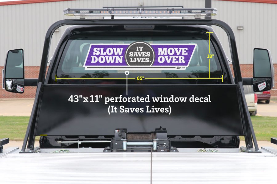 Picture of Zip's Vinyl Window Decal - Slow Down Move Over It Saves Lives