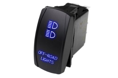 Picture of Race Sport LED Rocker Switch w/ Blue LED Radiance (Off-road Lights)