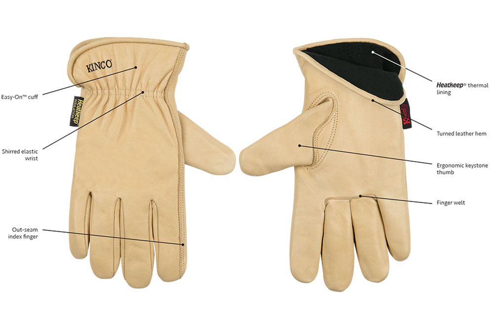 Picture of Kinco Lined Grain Cowhide Leather Driver Gloves