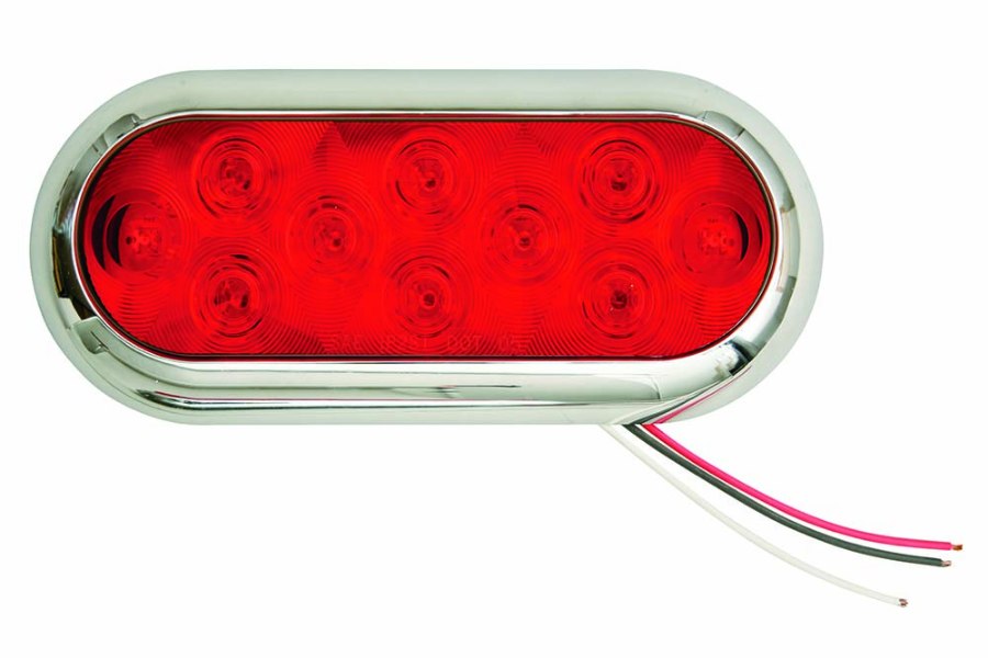 Picture of Red 6-1/2" Oval LED P/T Flange-Mount Light