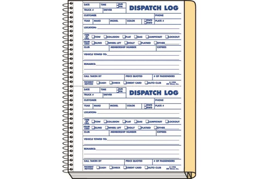 Picture of AW Direct 2-Part Towing Dispatch Log Book, 6" x 8-1/2" (50 Forms)