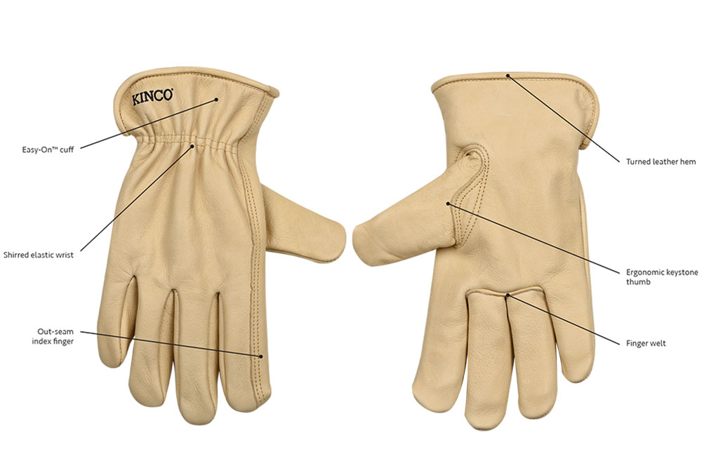 Picture of Kinco Unlined Grain Cowhide Leather Driver Gloves